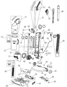 Page A Diagram and Parts List for UD40220  Dirt Devil Upright Vacuum